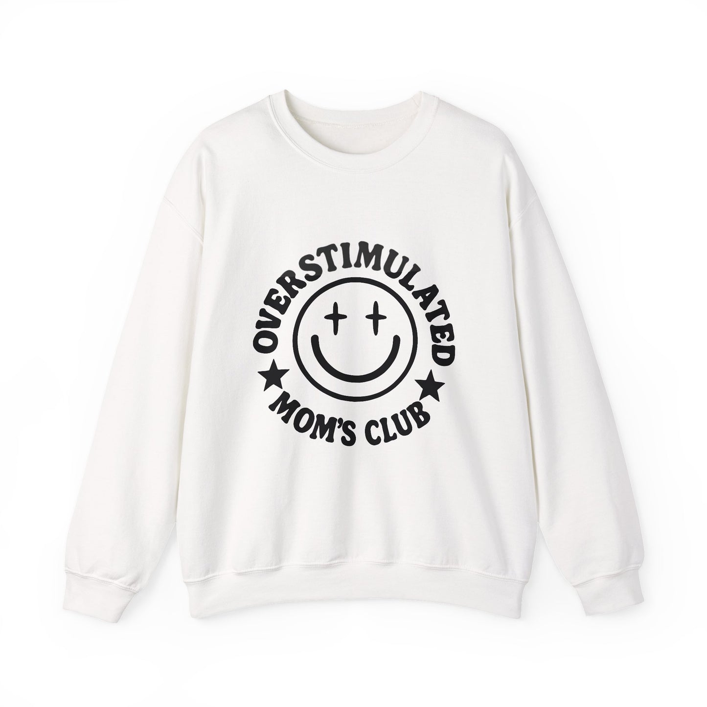 Overstimulated Mom's Club Crewneck Sweatshirt, Funny Gift for Moms, Cozy Lounge Wear, Mother's Day Gift, Parenting Humor Apparel