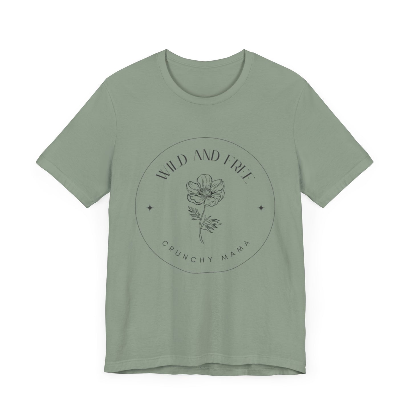 Wild & Free Floral Tee | Unisex Jersey T-Shirt, Boho Style, Casual Wear, Gift for Nature Lovers, Summer Outfit, Crunchy Mama
