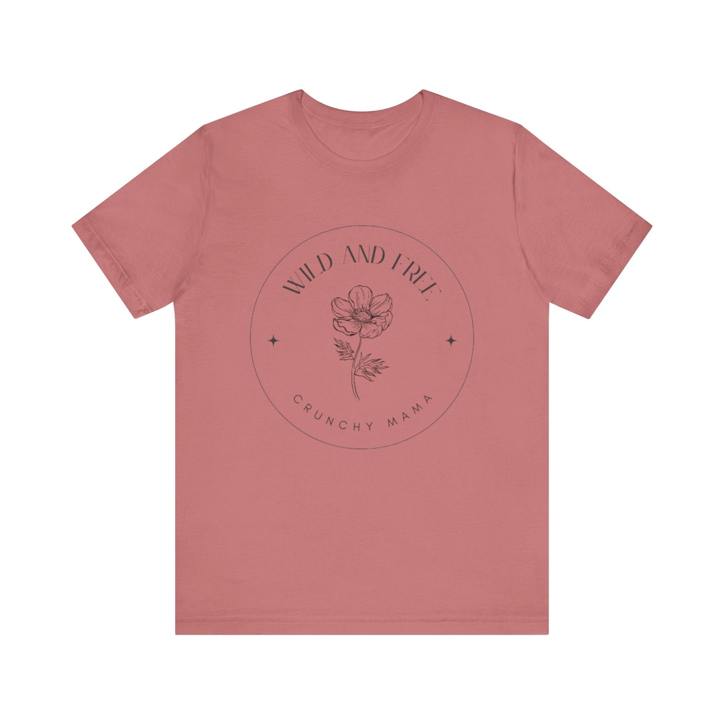 Wild & Free Floral Tee | Unisex Jersey T-Shirt, Boho Style, Casual Wear, Gift for Nature Lovers, Summer Outfit, Crunchy Mama