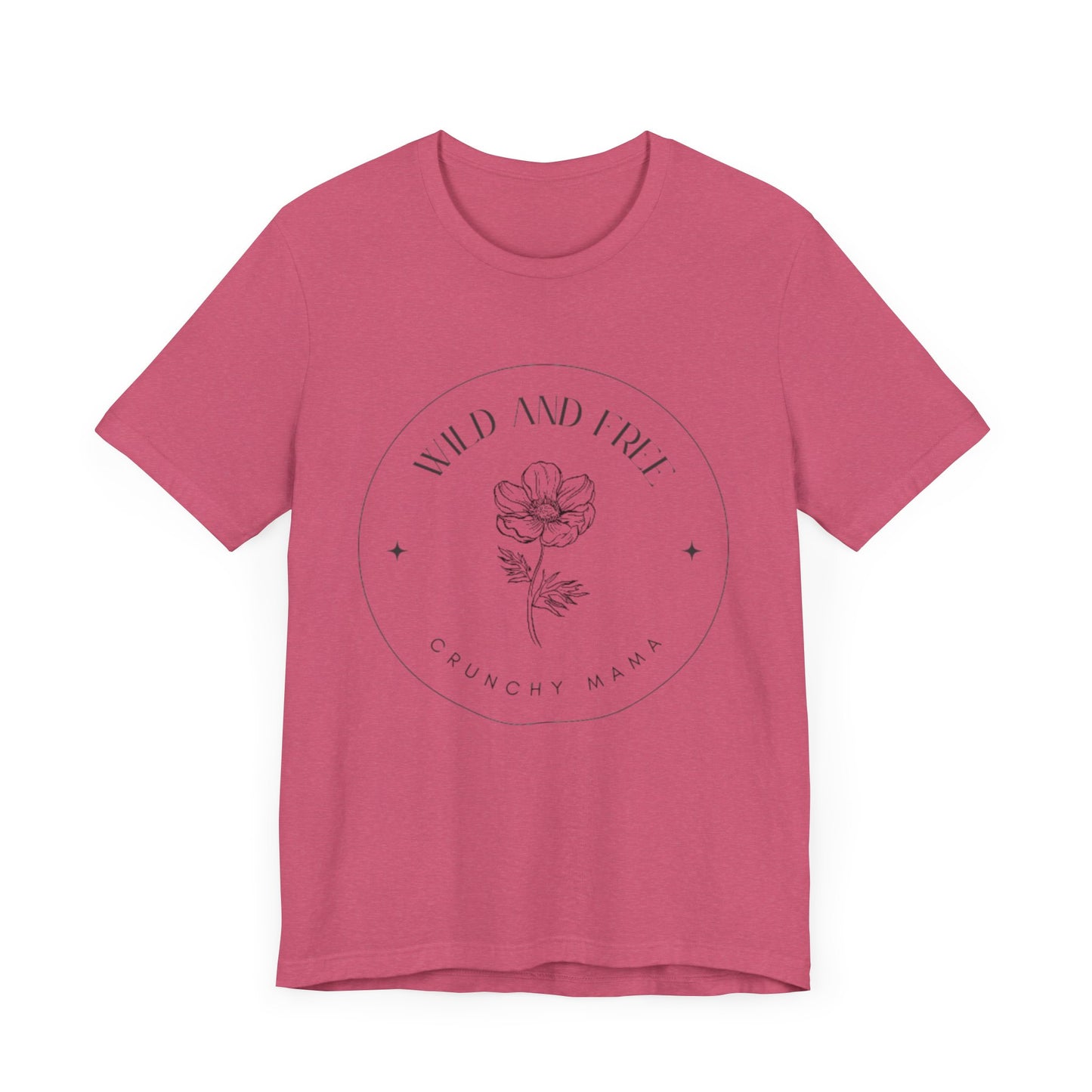 Wild & Free Floral Tee | Unisex Jersey T-Shirt, Boho Style, Casual Wear, Gift for Nature Lovers, Summer Outfit, Crunchy Mama