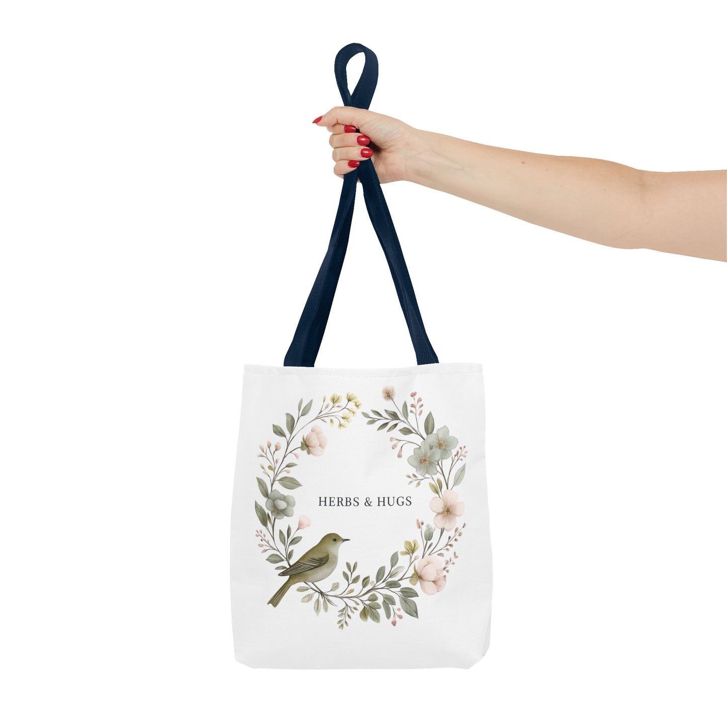 Herbs & Hugs Tote Bag | Floral Eco-Friendly Bag | Perfect for Gardening, Shopping, Beach Days, Mothers Day, Gift Ideas