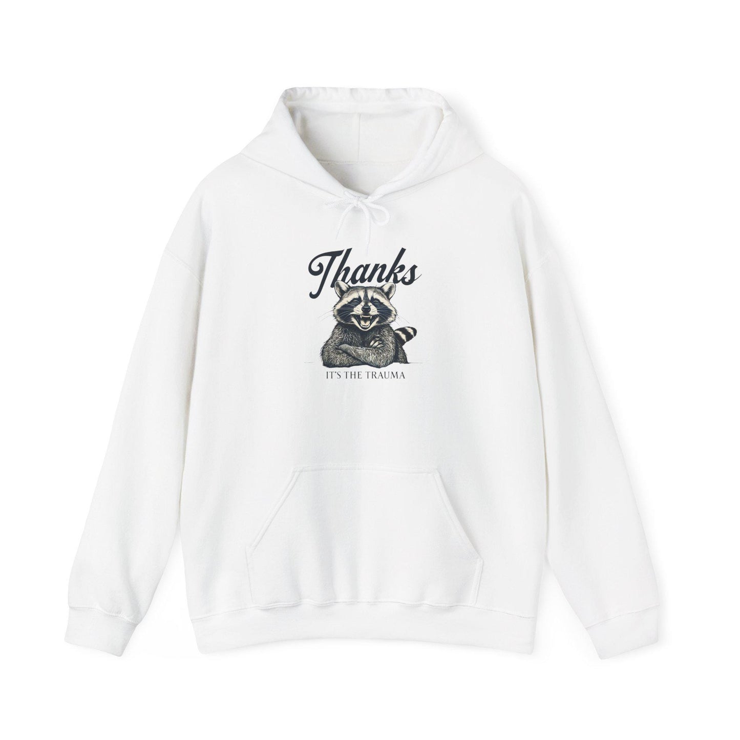 Trauma Raccoon Hoodie - Cozy Sweatshirt for Mental Health Awareness, Funny Gift for Friends, Relaxed Style for Everyday Use, Perfect for