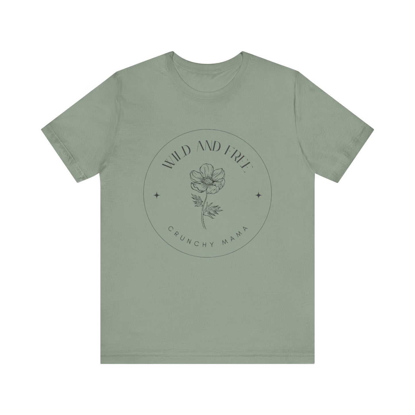 Wild & Free Floral Tee | Unisex Jersey T-Shirt, Boho Style, Casual Wear, Gift for Nature Lovers, Summer Outfit, Crunchy Mama
