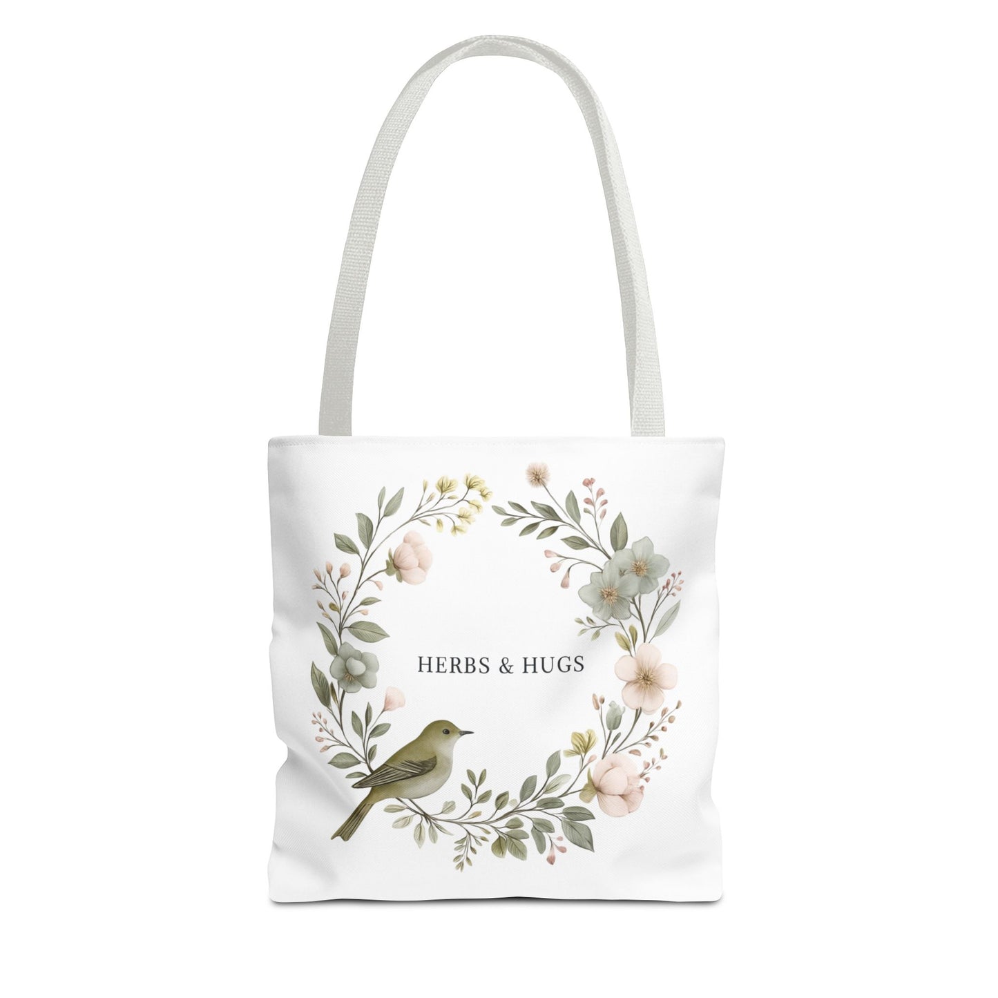 Herbs & Hugs Tote Bag | Floral Eco-Friendly Bag | Perfect for Gardening, Shopping, Beach Days, Mothers Day, Gift Ideas