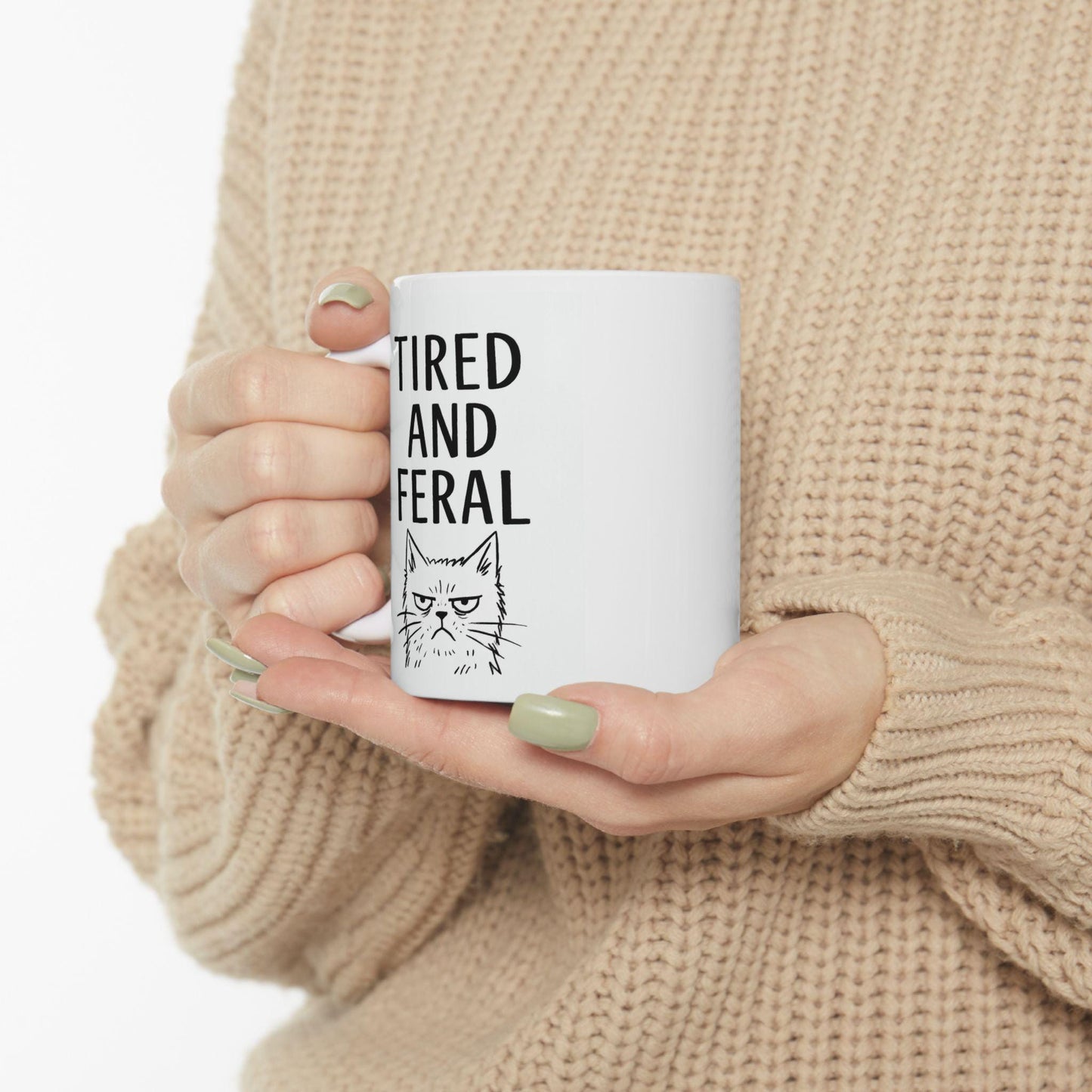 Funny Cat-Themed Ceramic Mug, Cat Lover Gift, Funny Cat Meme, Perfect for Birthdays, Coffee Mug for Pet Owners
