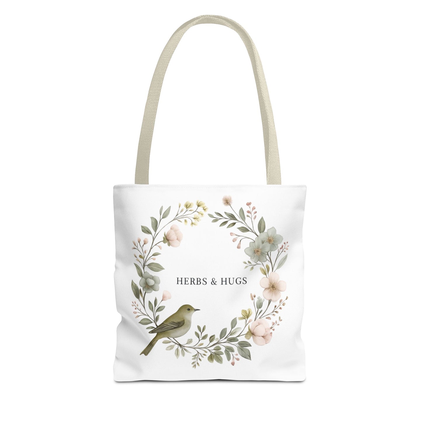 Herbs & Hugs Tote Bag | Floral Eco-Friendly Bag | Perfect for Gardening, Shopping, Beach Days, Mothers Day, Gift Ideas