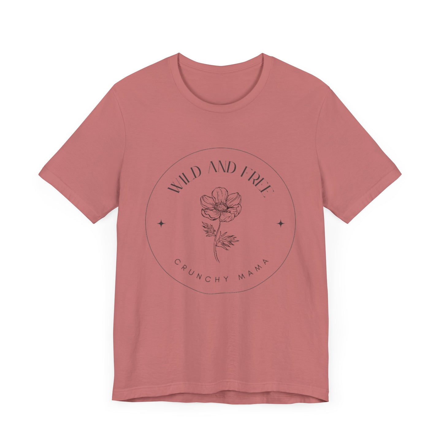 Wild & Free Floral Tee | Unisex Jersey T-Shirt, Boho Style, Casual Wear, Gift for Nature Lovers, Summer Outfit, Crunchy Mama