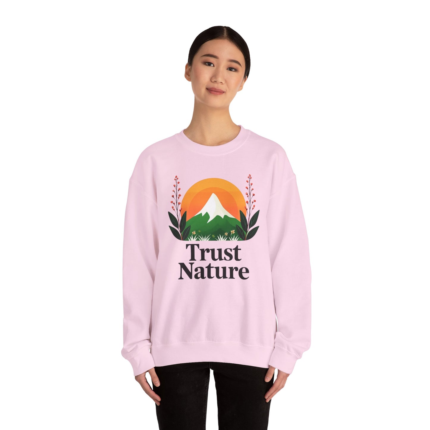Trust Nature Crewneck Sweatshirt, Cozy Nature Inspired Apparel, Perfect Gift for Nature Lovers, Eco Friendly Fashion, Adventure Ready
