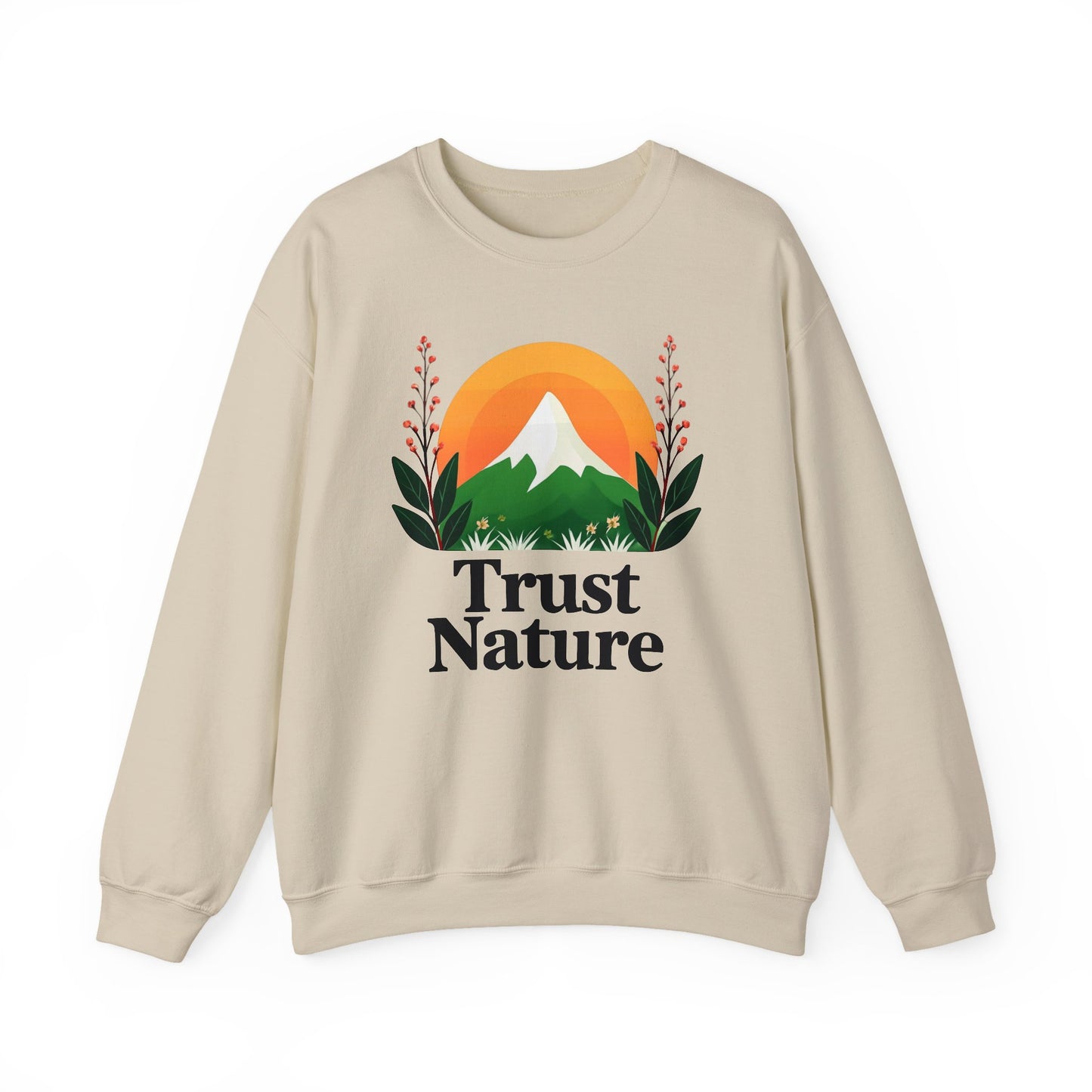 Trust Nature Crewneck Sweatshirt, Cozy Nature Inspired Apparel, Perfect Gift for Nature Lovers, Eco Friendly Fashion, Adventure Ready
