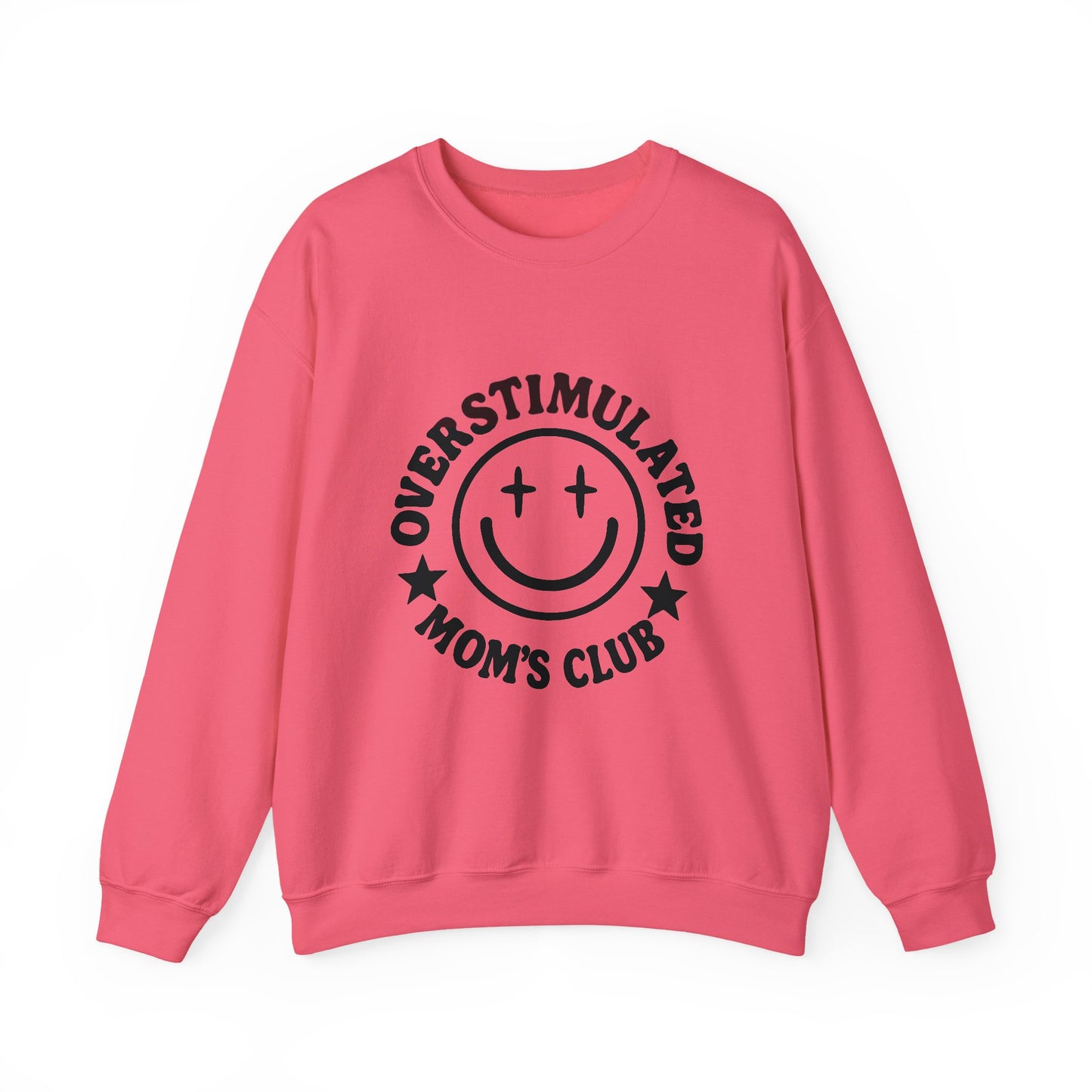 Overstimulated Mom's Club Crewneck Sweatshirt, Funny Gift for Moms, Cozy Lounge Wear, Mother's Day Gift, Parenting Humor Apparel