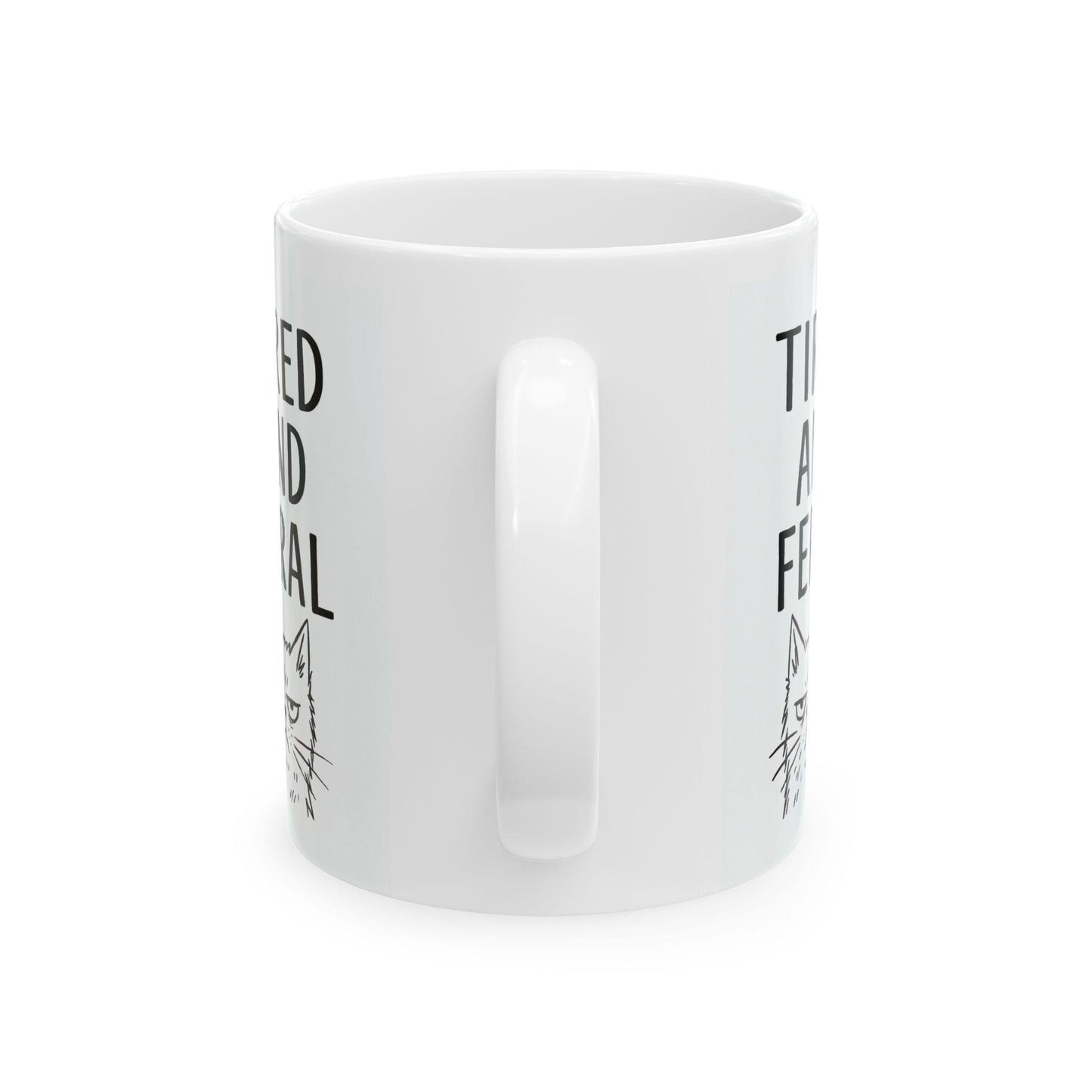 Funny Cat-Themed Ceramic Mug, Cat Lover Gift, Funny Cat Meme, Perfect for Birthdays, Coffee Mug for Pet Owners