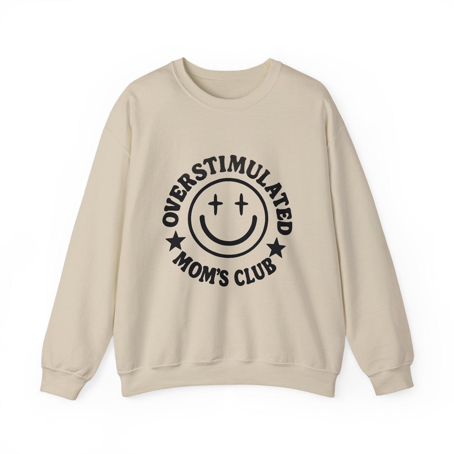 Overstimulated Mom's Club Crewneck Sweatshirt, Funny Gift for Moms, Cozy Lounge Wear, Mother's Day Gift, Parenting Humor Apparel
