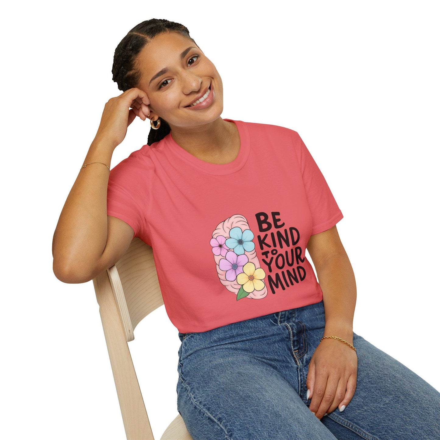 Be Kind to Your Mind T-Shirt, Unisex Softstyle Tee, Mental Health Awareness Shirt, Positive Vibes Apparel, Gift Idea for Friends