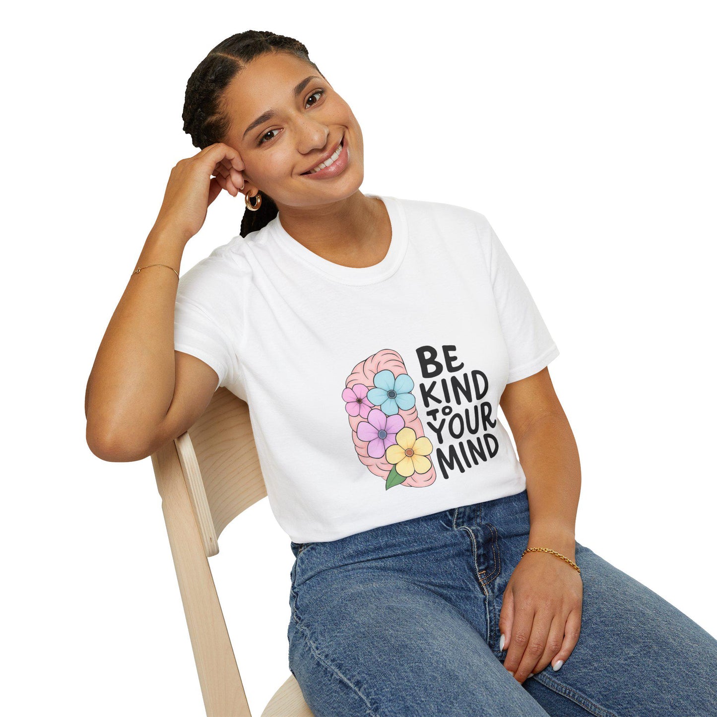 Be Kind to Your Mind T-Shirt, Unisex Softstyle Tee, Mental Health Awareness Shirt, Positive Vibes Apparel, Gift Idea for Friends