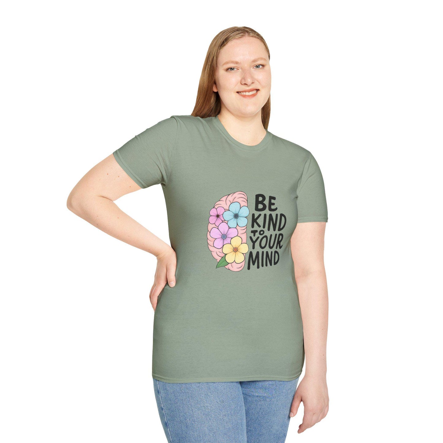 Be Kind to Your Mind T-Shirt, Unisex Softstyle Tee, Mental Health Awareness Shirt, Positive Vibes Apparel, Gift Idea for Friends