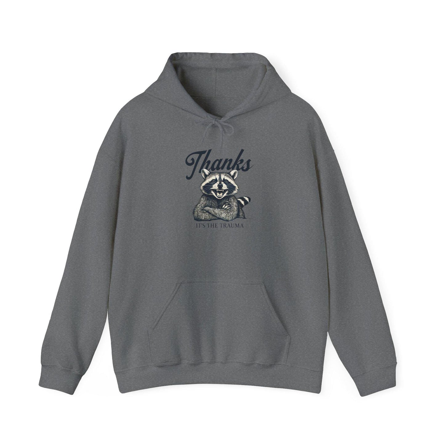 Trauma Raccoon Hoodie - Cozy Sweatshirt for Mental Health Awareness, Funny Gift for Friends, Relaxed Style for Everyday Use, Perfect for