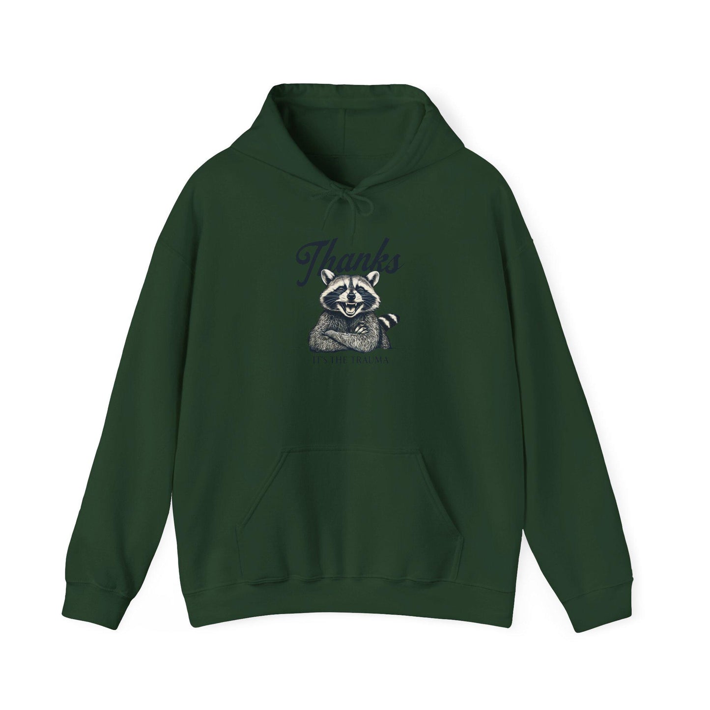 Trauma Raccoon Hoodie - Cozy Sweatshirt for Mental Health Awareness, Funny Gift for Friends, Relaxed Style for Everyday Use, Perfect for