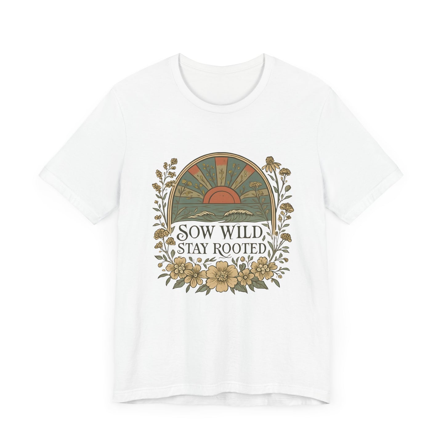 Garden Inspired Unisex Jersey Tee - Sow Wild Stay Rooted, Gift for Nature Lovers, Summer Style, Eco-Friendly, Casual Apparel