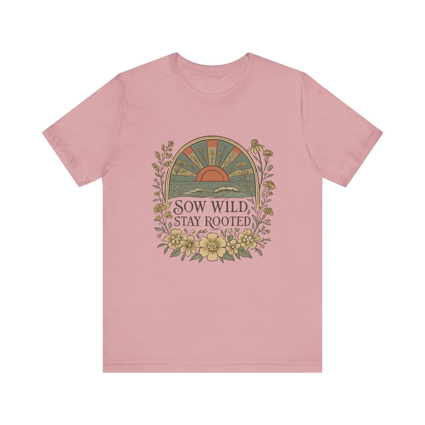 Garden Inspired Unisex Jersey Tee - Sow Wild Stay Rooted, Gift for Nature Lovers, Summer Style, Eco-Friendly, Casual Apparel