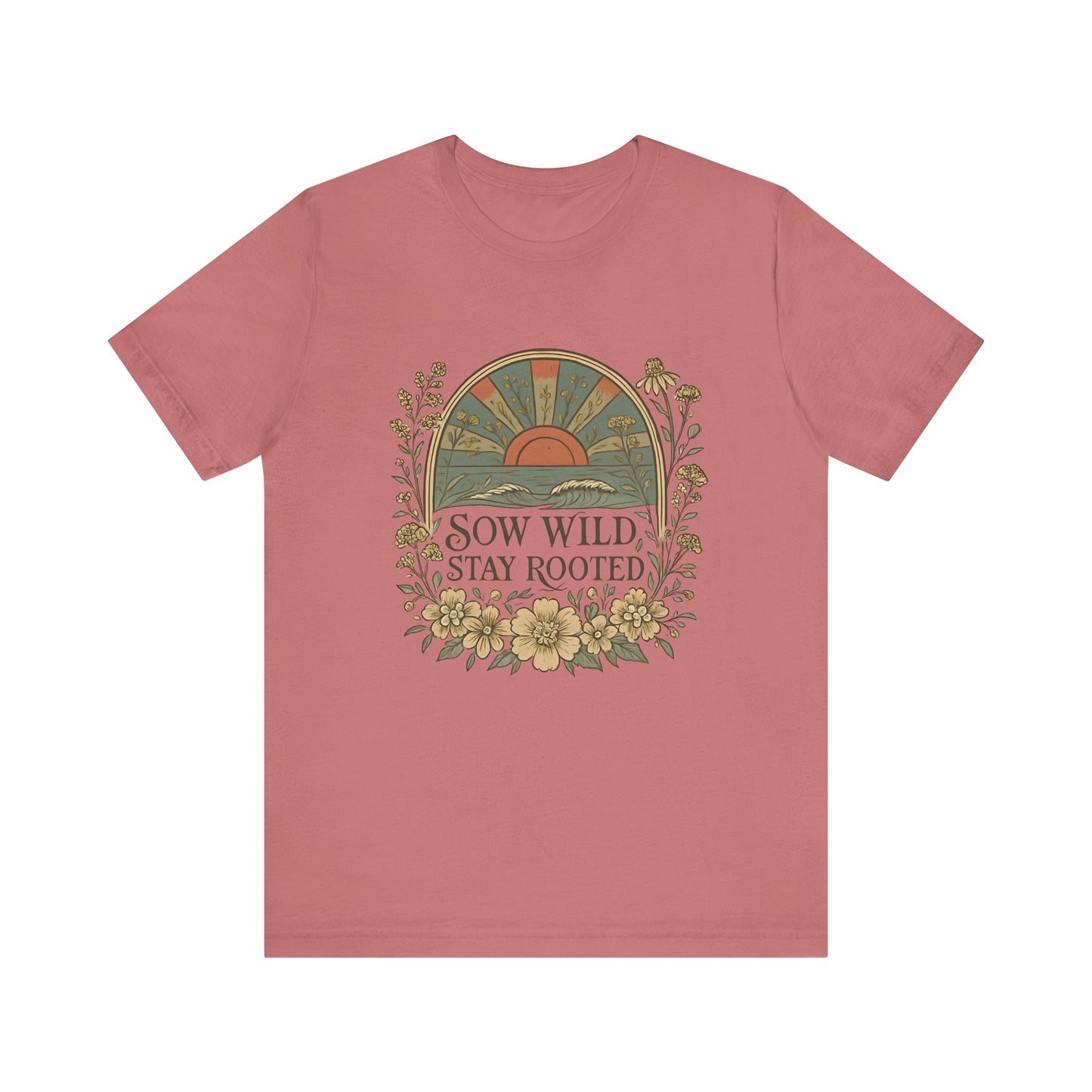 Garden Inspired Unisex Jersey Tee - Sow Wild Stay Rooted, Gift for Nature Lovers, Summer Style, Eco-Friendly, Casual Apparel