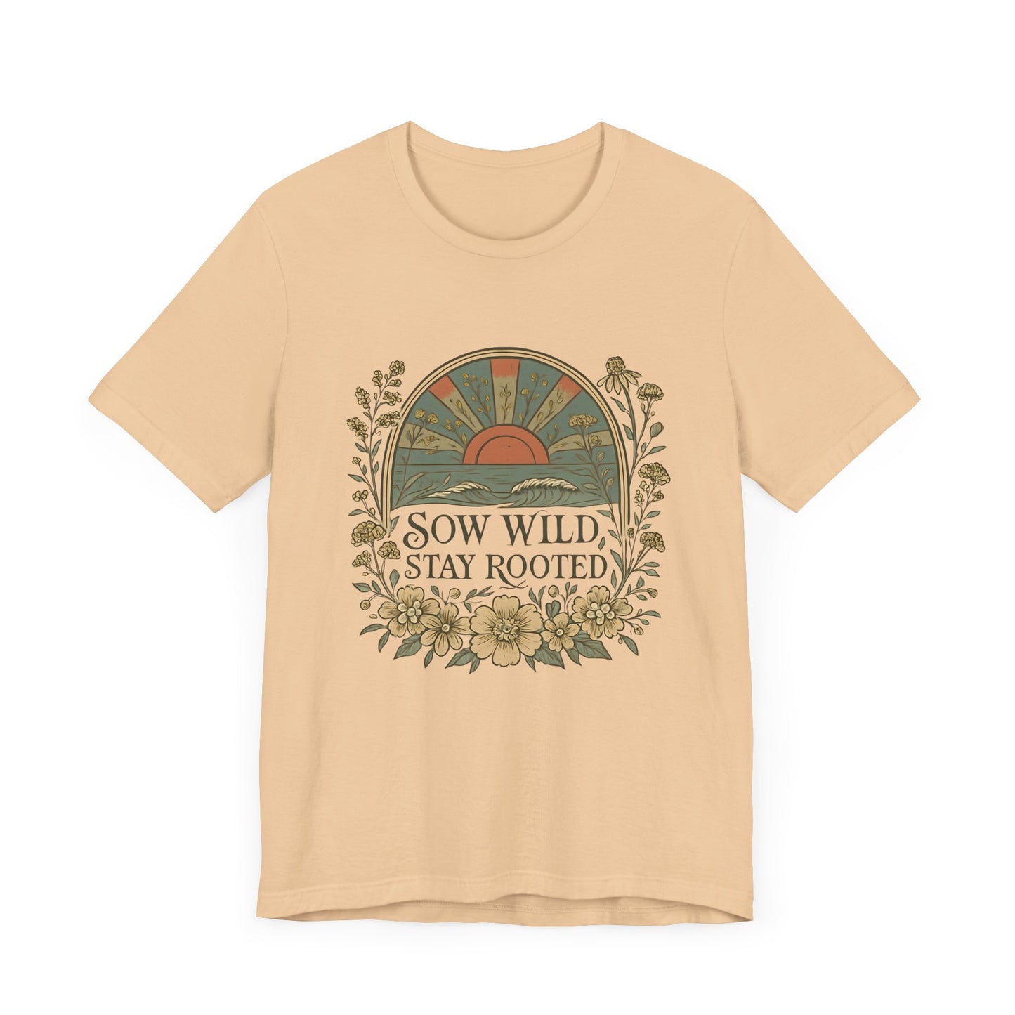Garden Inspired Unisex Jersey Tee - Sow Wild Stay Rooted, Gift for Nature Lovers, Summer Style, Eco-Friendly, Casual Apparel