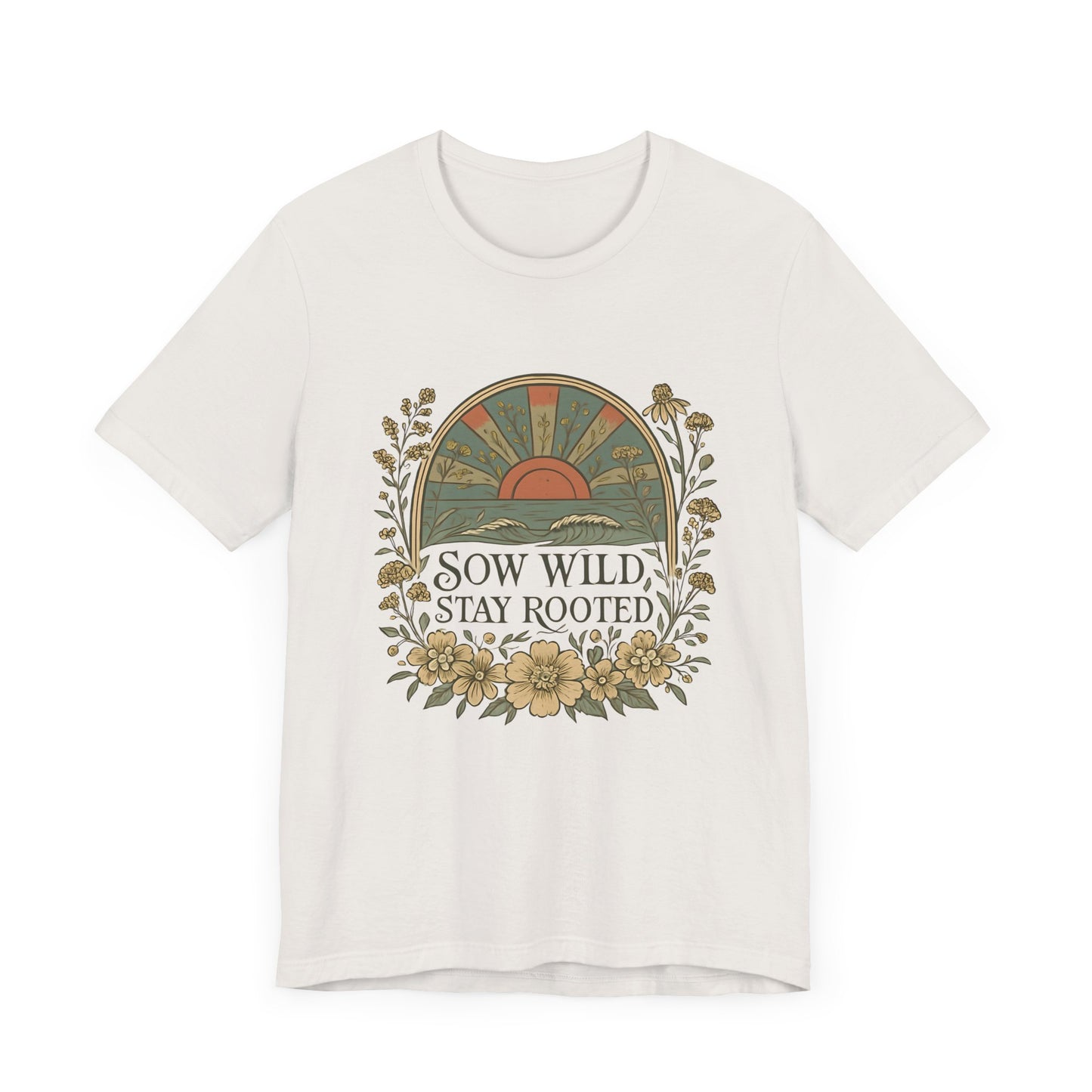 Garden Inspired Unisex Jersey Tee - Sow Wild Stay Rooted, Gift for Nature Lovers, Summer Style, Eco-Friendly, Casual Apparel