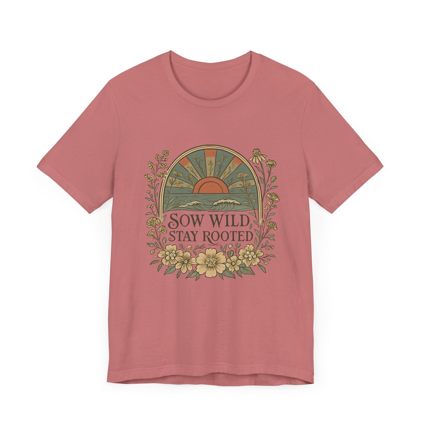 Garden Inspired Unisex Jersey Tee - Sow Wild Stay Rooted, Gift for Nature Lovers, Summer Style, Eco-Friendly, Casual Apparel