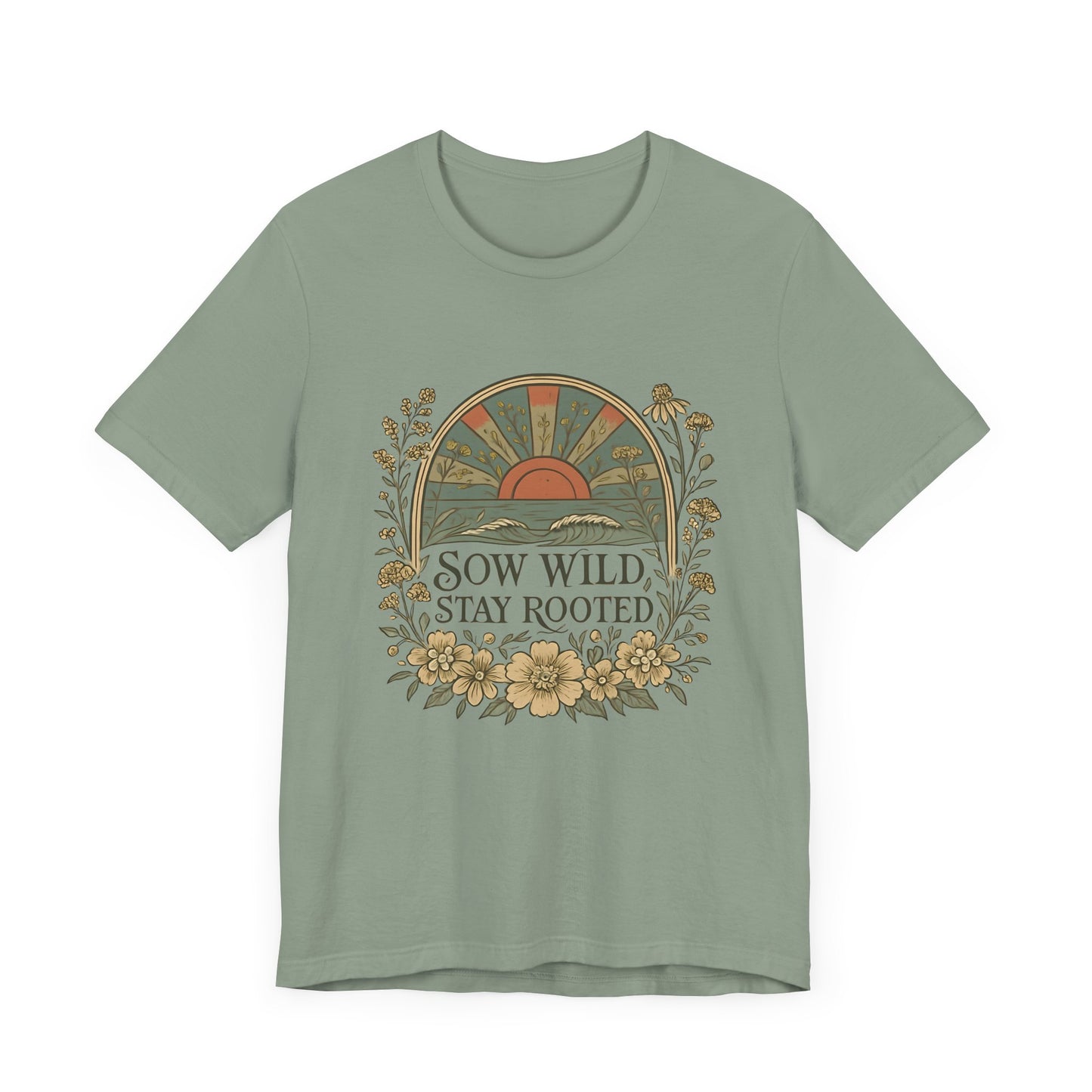 Garden Inspired Unisex Jersey Tee - Sow Wild Stay Rooted, Gift for Nature Lovers, Summer Style, Eco-Friendly, Casual Apparel