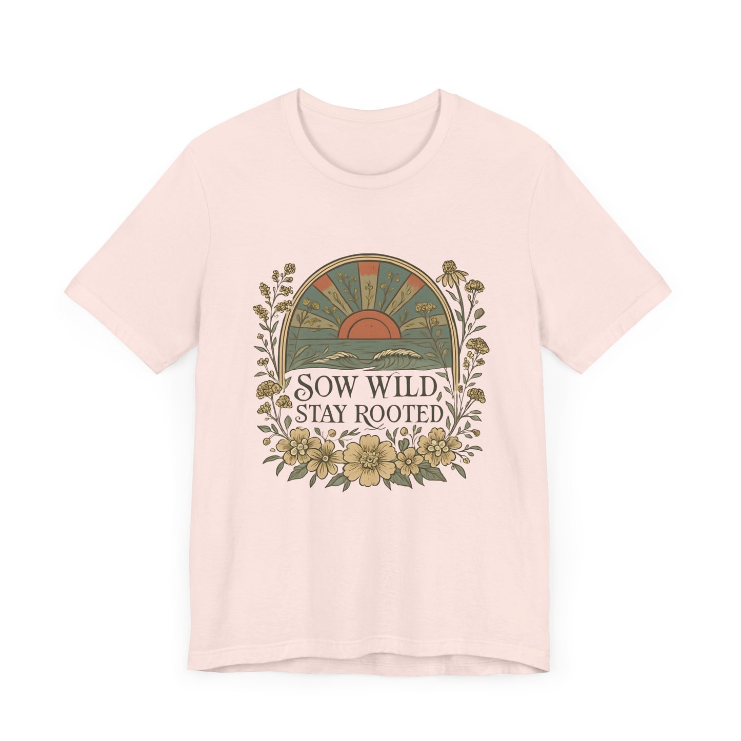 Garden Inspired Unisex Jersey Tee - Sow Wild Stay Rooted, Gift for Nature Lovers, Summer Style, Eco-Friendly, Casual Apparel