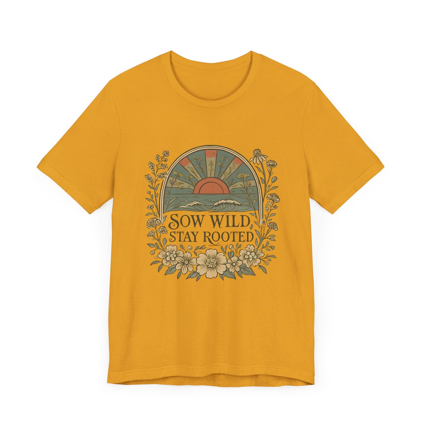Garden Inspired Unisex Jersey Tee - Sow Wild Stay Rooted, Gift for Nature Lovers, Summer Style, Eco-Friendly, Casual Apparel