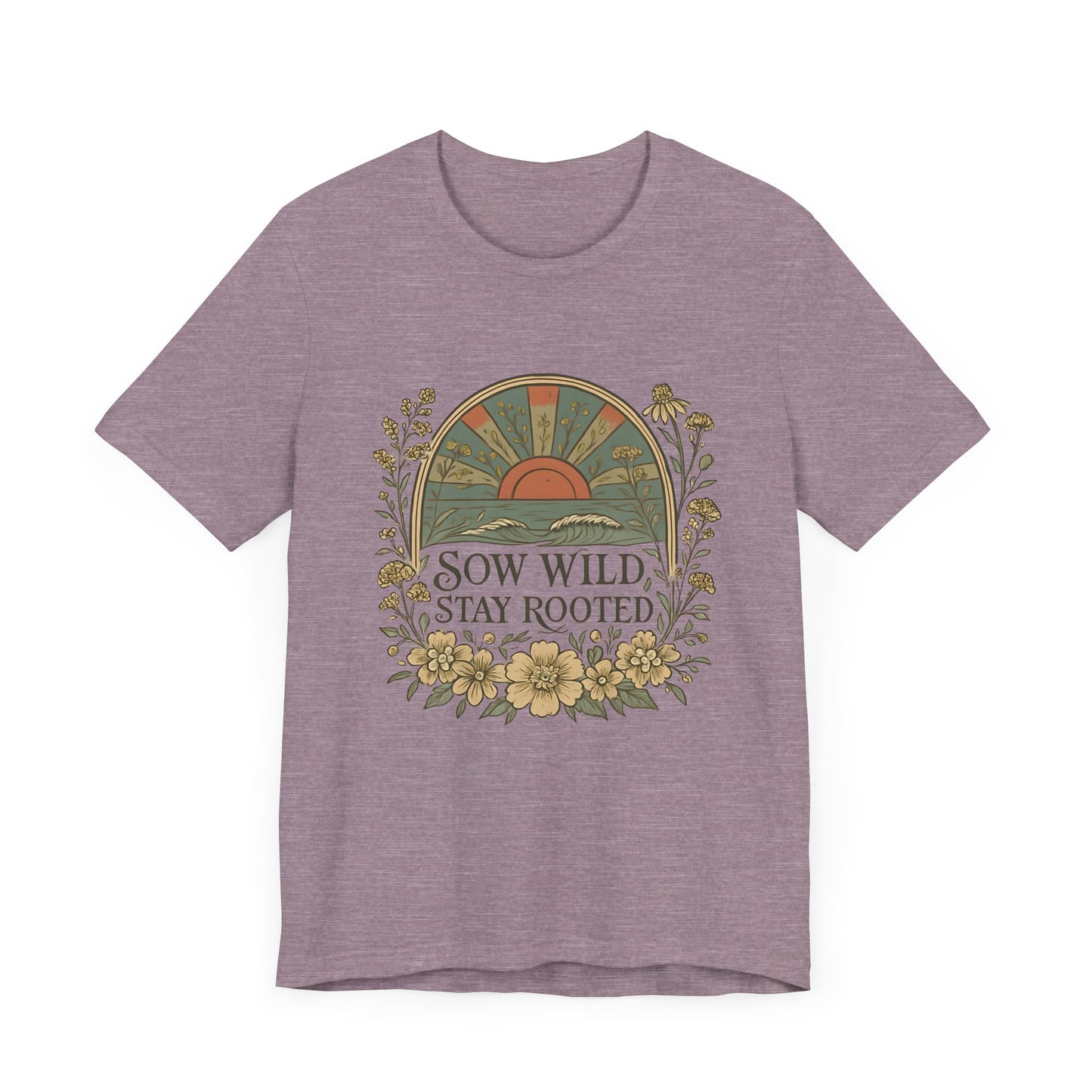 Garden Inspired Unisex Jersey Tee - Sow Wild Stay Rooted, Gift for Nature Lovers, Summer Style, Eco-Friendly, Casual Apparel