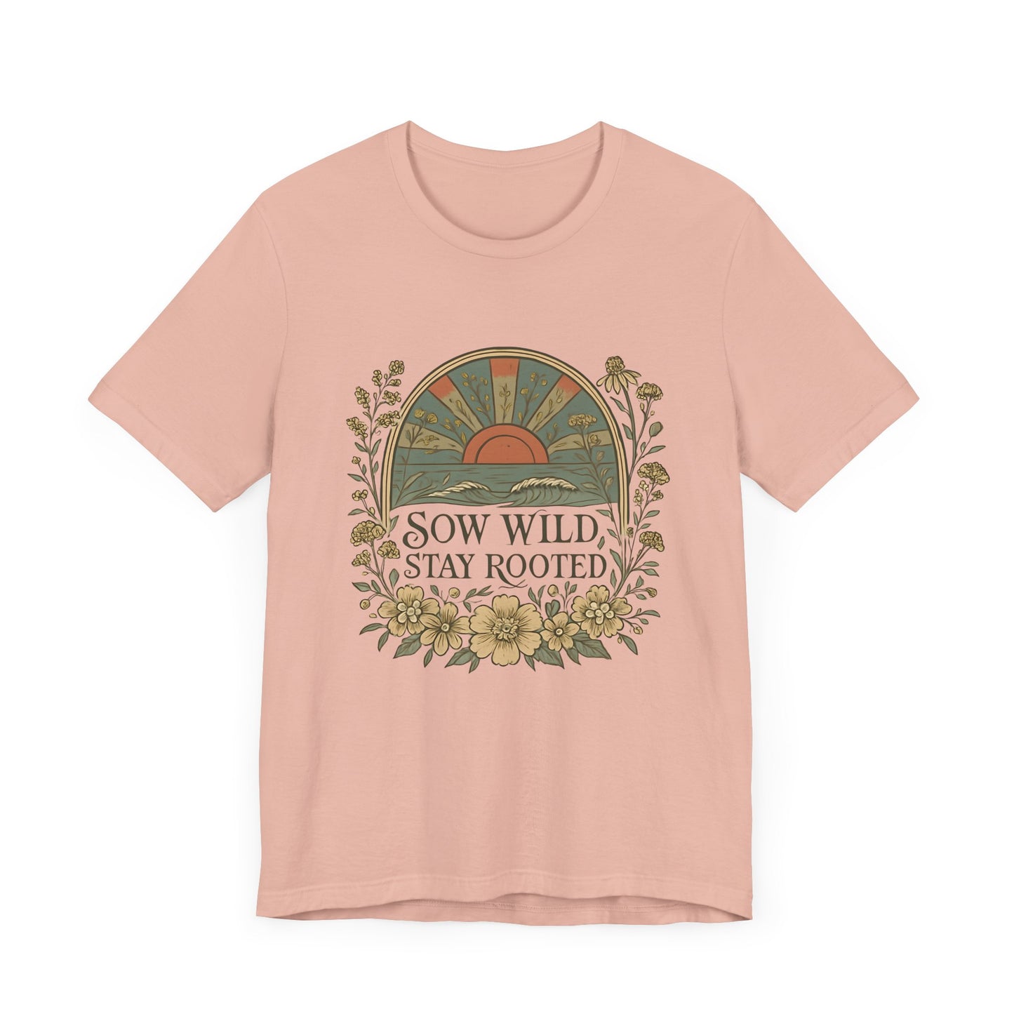 Garden Inspired Unisex Jersey Tee - Sow Wild Stay Rooted, Gift for Nature Lovers, Summer Style, Eco-Friendly, Casual Apparel