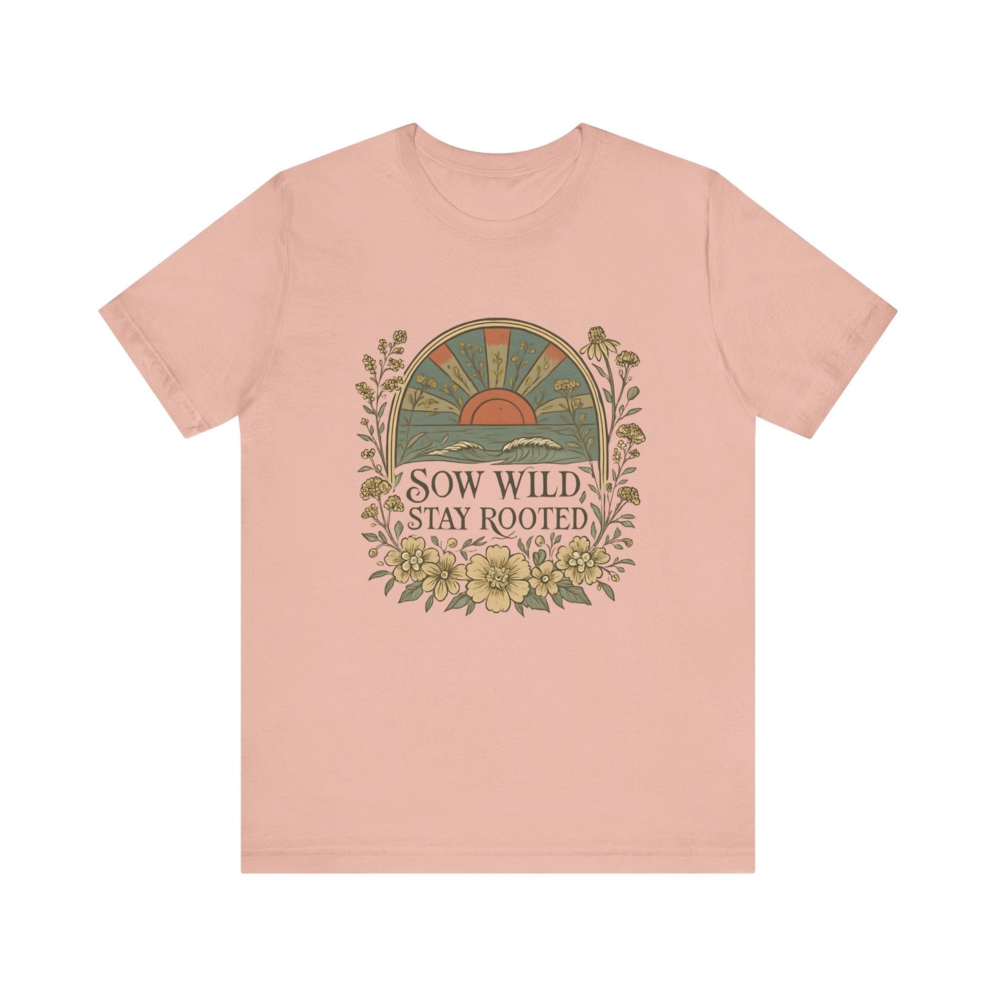 Garden Inspired Unisex Jersey Tee - Sow Wild Stay Rooted, Gift for Nature Lovers, Summer Style, Eco-Friendly, Casual Apparel