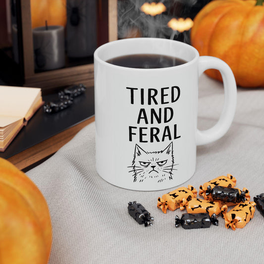 Funny Cat-Themed Ceramic Mug, Cat Lover Gift, Funny Cat Meme, Perfect for Birthdays, Coffee Mug for Pet Owners