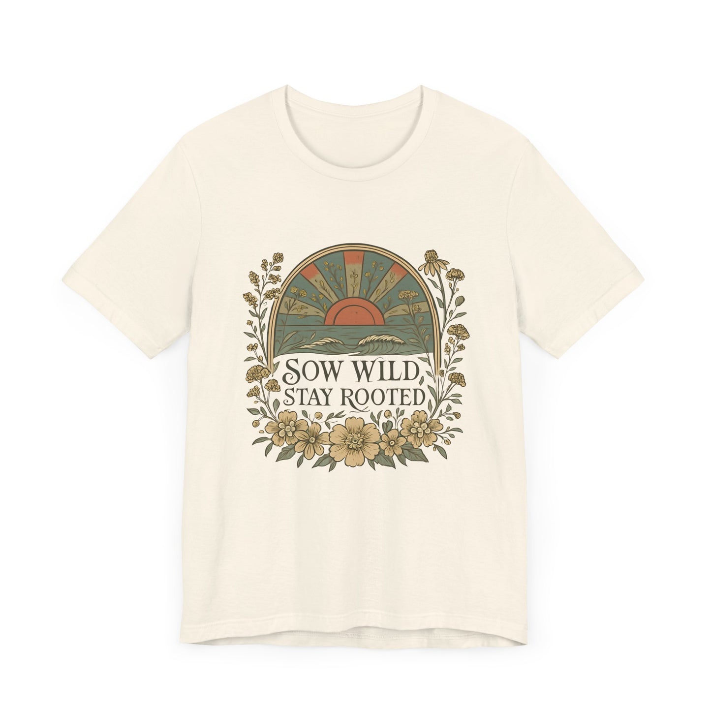 Garden Inspired Unisex Jersey Tee - Sow Wild Stay Rooted, Gift for Nature Lovers, Summer Style, Eco-Friendly, Casual Apparel