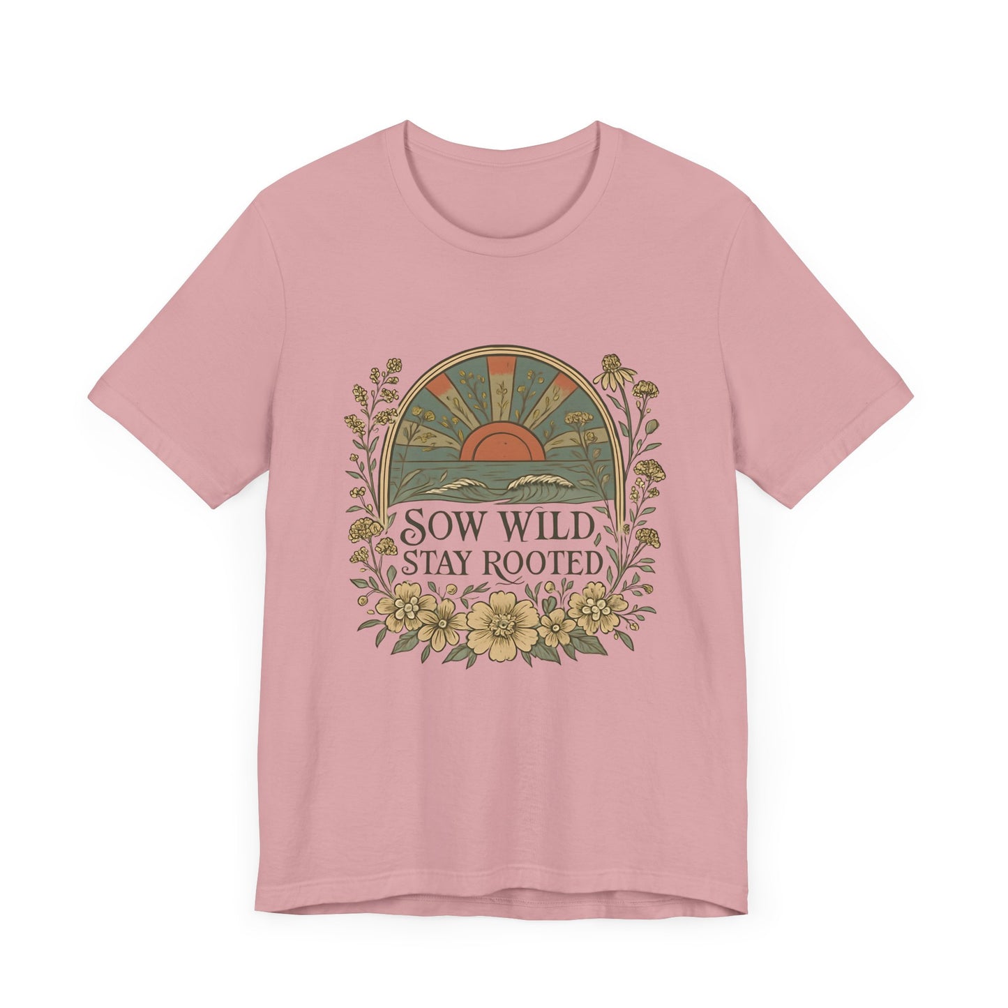 Garden Inspired Unisex Jersey Tee - Sow Wild Stay Rooted, Gift for Nature Lovers, Summer Style, Eco-Friendly, Casual Apparel