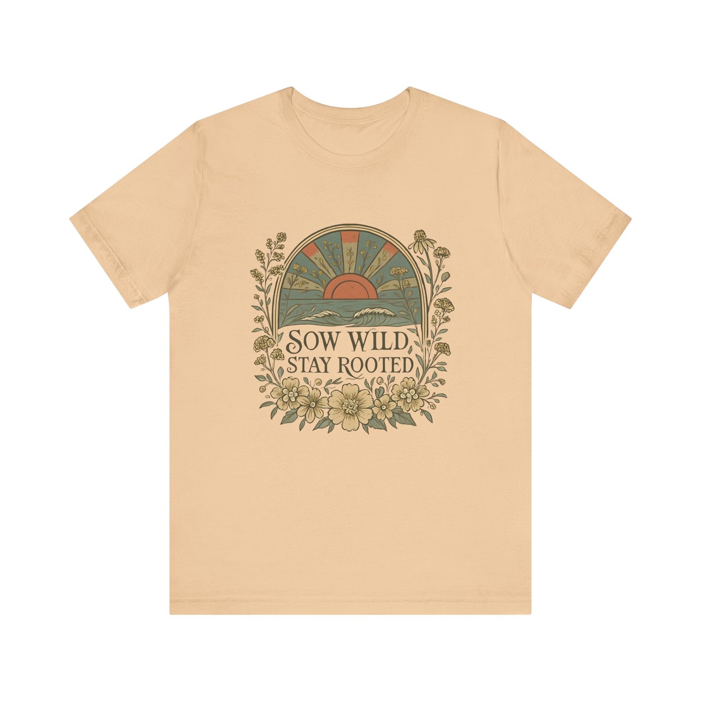 Garden Inspired Unisex Jersey Tee - Sow Wild Stay Rooted, Gift for Nature Lovers, Summer Style, Eco-Friendly, Casual Apparel