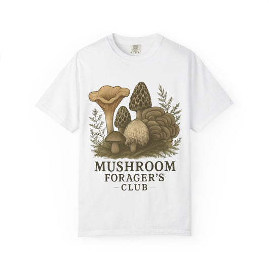 Mushroom Forager's Club T-Shirt, Nature Lover Tee, Gift for Foragers, Plant Enthusiast Apparel, Outdoor Adventure Clothing