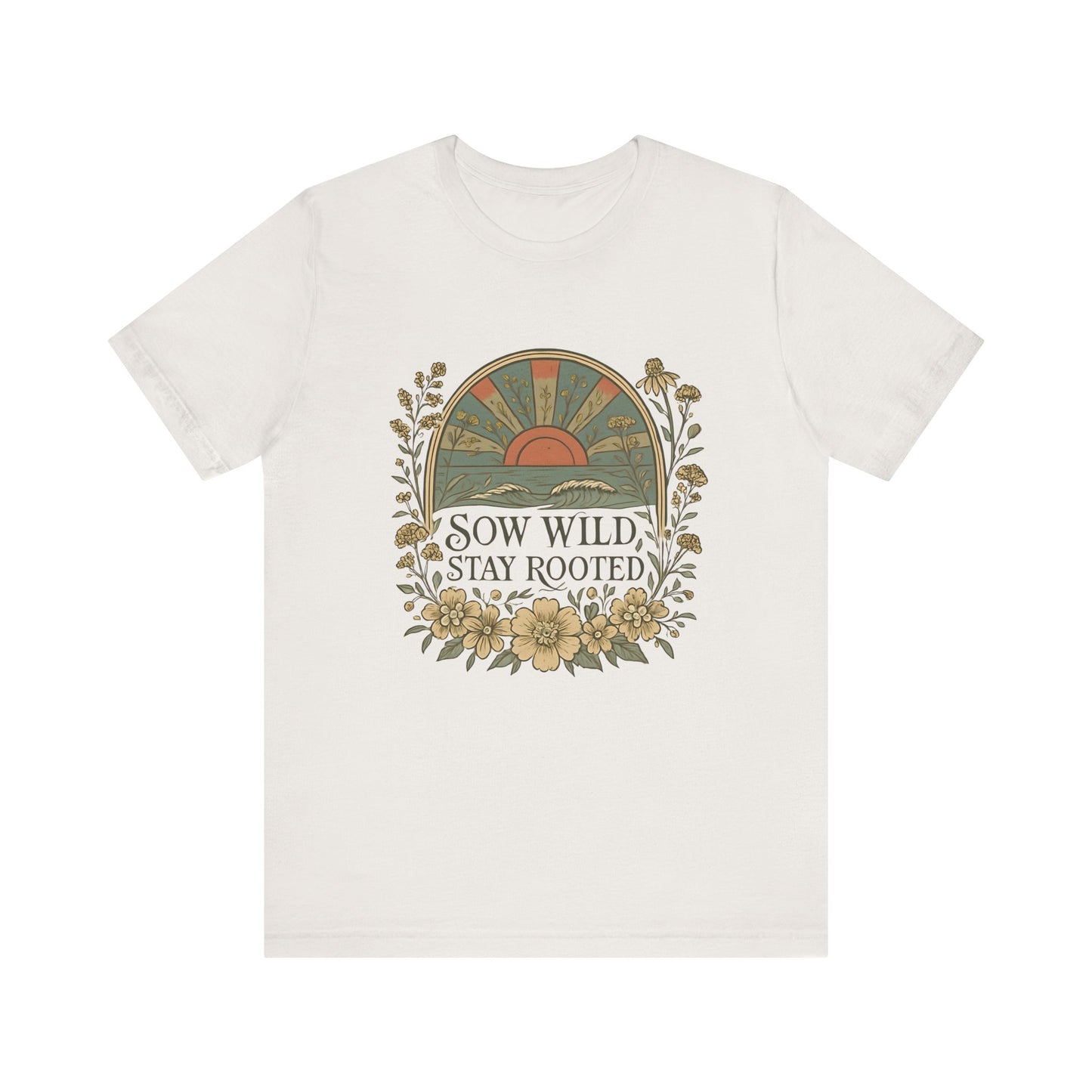 Garden Inspired Unisex Jersey Tee - Sow Wild Stay Rooted, Gift for Nature Lovers, Summer Style, Eco-Friendly, Casual Apparel