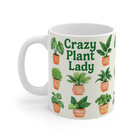 Crazy Plant Lady Mug | 11oz Coffee Cup, Perfect for Plant Lovers, Gift for Gardeners, Unique Home Decor