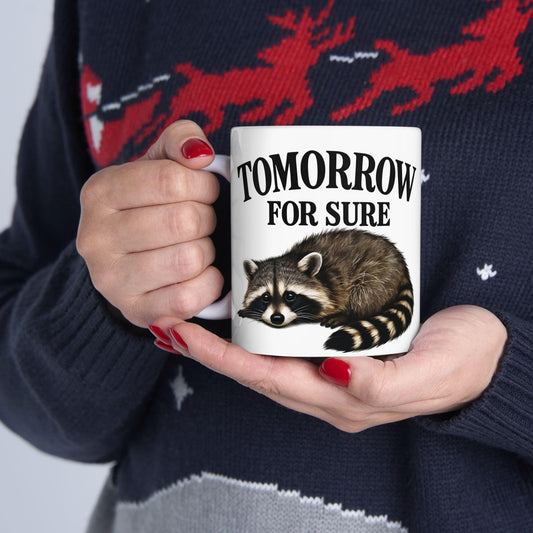 Whimsical Raccoon Ceramic Mug, Perfect for Animal Lovers, Gifts for Friends, Home Decor, Cute Coffee Cup, Funny Mug
